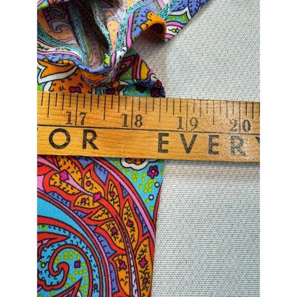 MSK Womens Paisley Short Sleeve Dress With Gold Rings & V-Neckline - Picture 8 of 12